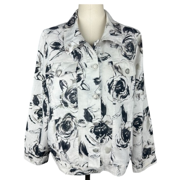 Saint Tropez West Jackets & Blazers - Saint Tropez West Woman 1X Floral Print Jacket